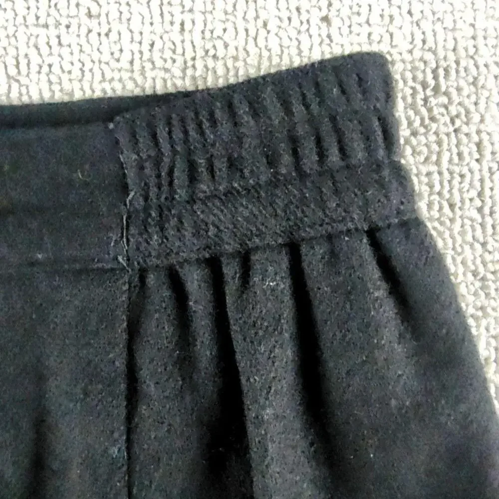 Vntg Sag Harbor Skirt Womens 8 Black Wool Straight Midi Lined Pockets Career